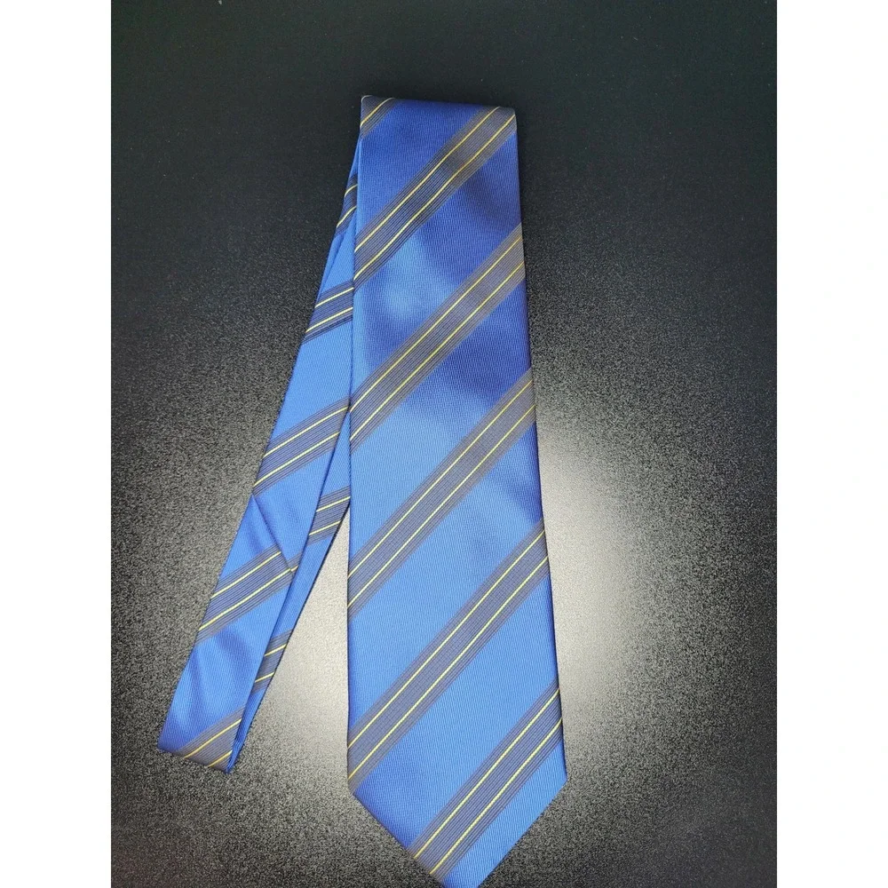 Ermenegildo Zegna Men's Necktie Blue Striped Silk 3.75